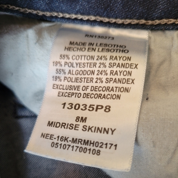 RIDERS by Lee Curvy Fit Skinny Jeans, Size 8 M - Picture 4 of 8